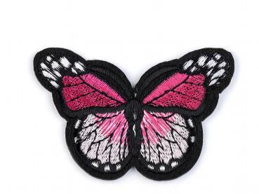Aufbügler Schmetterling Schwarz/Pink